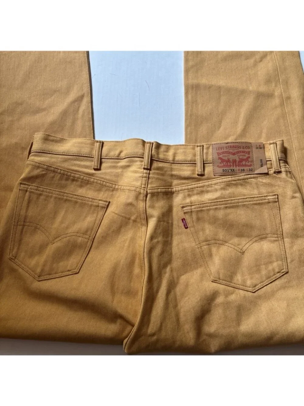 Levi’s Strauss Mustard Yellow 501 XX  Size 38 X 32 Jeans Straight Button Front